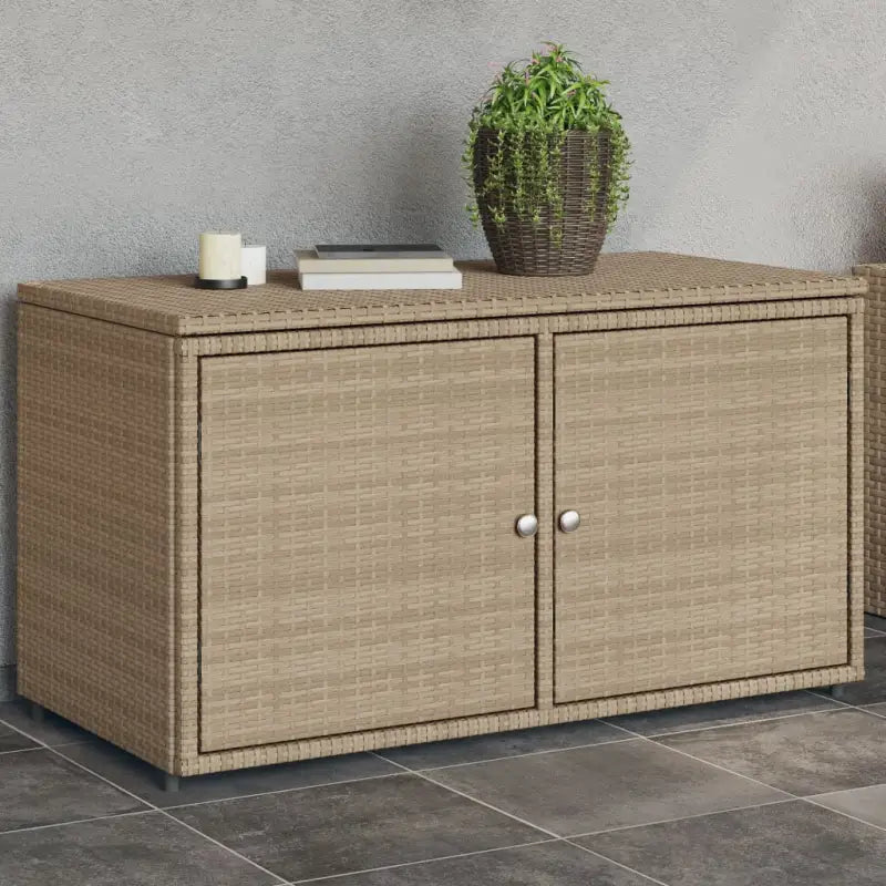 Opbergbox voor buiten van poly rattan voor tuinmeubels en spullen - Beige - Opbergboxen voor buiten