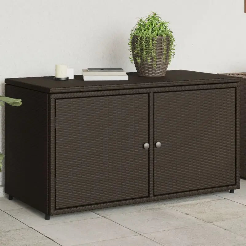 Opbergbox voor buiten van poly rattan voor tuinmeubels en spullen - Bruin - Opbergboxen voor buiten