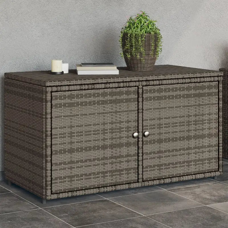 Opbergbox voor buiten van poly rattan voor tuinmeubels en spullen - Grijs - Opbergboxen voor buiten