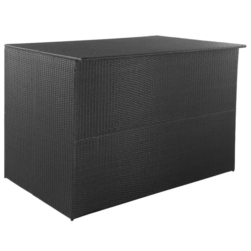 Opbergboxen voor buiten met poly rattan en gepoedercoat stalen frame - Zwart - Opbergboxen voor buiten