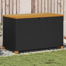 Opbergboxen voor buiten van poly rattan voor andere spullen eenvoudig schoon - Zwart / 110 x 55 x 63 cm - Opbergboxen