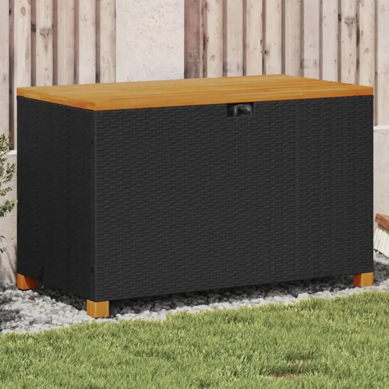 Opbergboxen voor buiten van poly rattan voor andere spullen eenvoudig schoon - Zwart / 110 x 55 x 63 cm - Opbergboxen