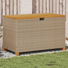 Opbergboxen voor buiten van poly rattan voor andere spullen eenvoudig schoon - Beige / 110 x 55 x 63 cm - Opbergboxen