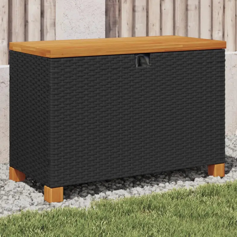 Opbergboxen voor buiten van poly rattan voor andere spullen eenvoudig schoon - Zwart / 80 x 40 x 48 cm - Opbergboxen
