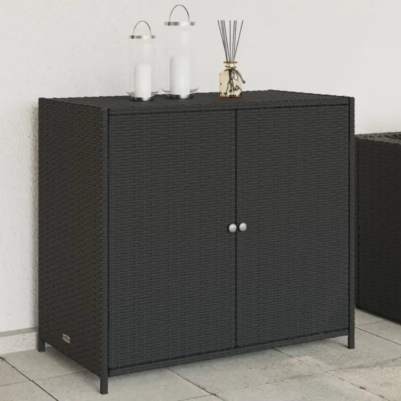 Opbergboxen voor buiten van poly rattan voor tuinmeubels en accessoires - Zwart - Opbergboxen voor buiten