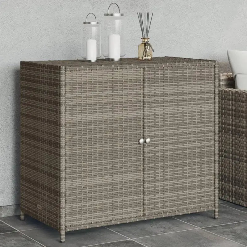 Opbergboxen voor buiten van poly rattan voor tuinmeubels en accessoires - Grijs - Opbergboxen voor buiten
