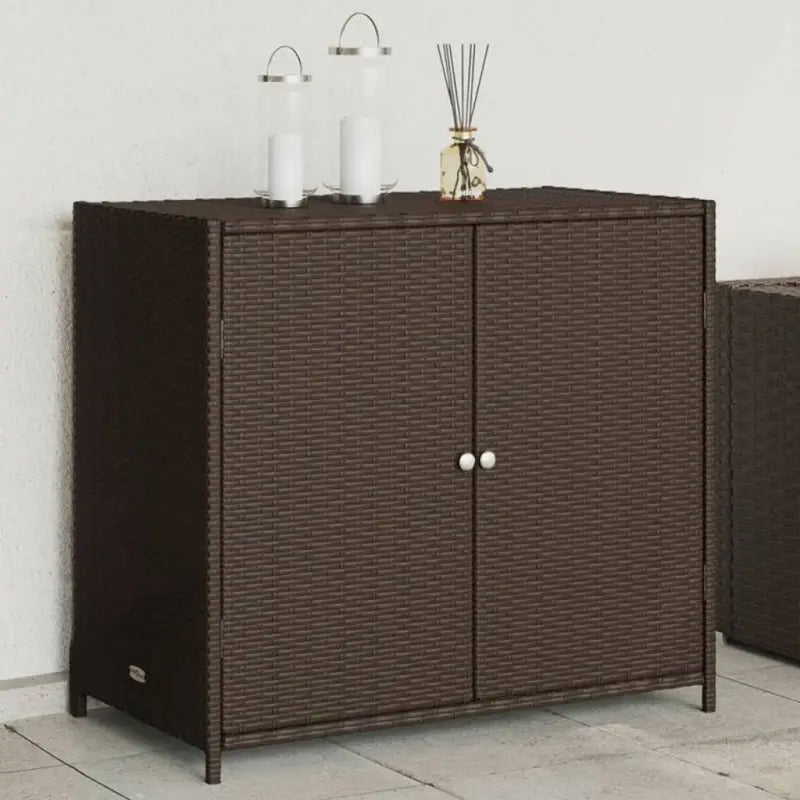 Opbergboxen voor buiten van poly rattan voor tuinmeubels en accessoires - Bruin - Opbergboxen voor buiten