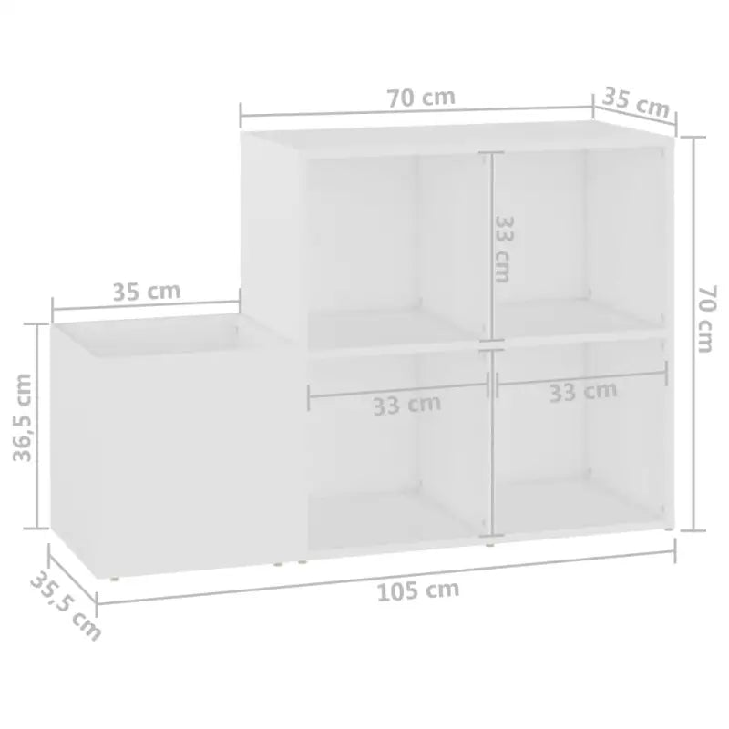 Opbergkast 105X35,5X70 Cm Bewerkt Hout