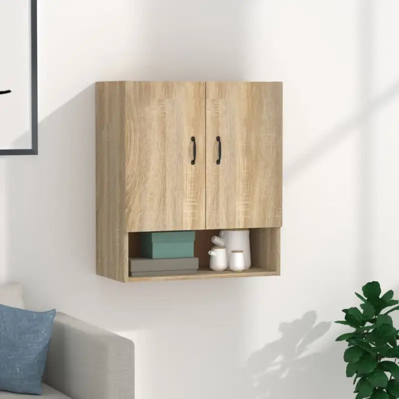Opbergkast Begeleid met bewerkt hout voor praktische wandopslag - Sonoma eiken / 1 - Opbergkasten & lockerkasten