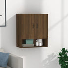 Opbergkast Begeleid met bewerkt hout voor praktische wandopslag - bruin eikenkleur / 1 - Opbergkasten & lockerkasten