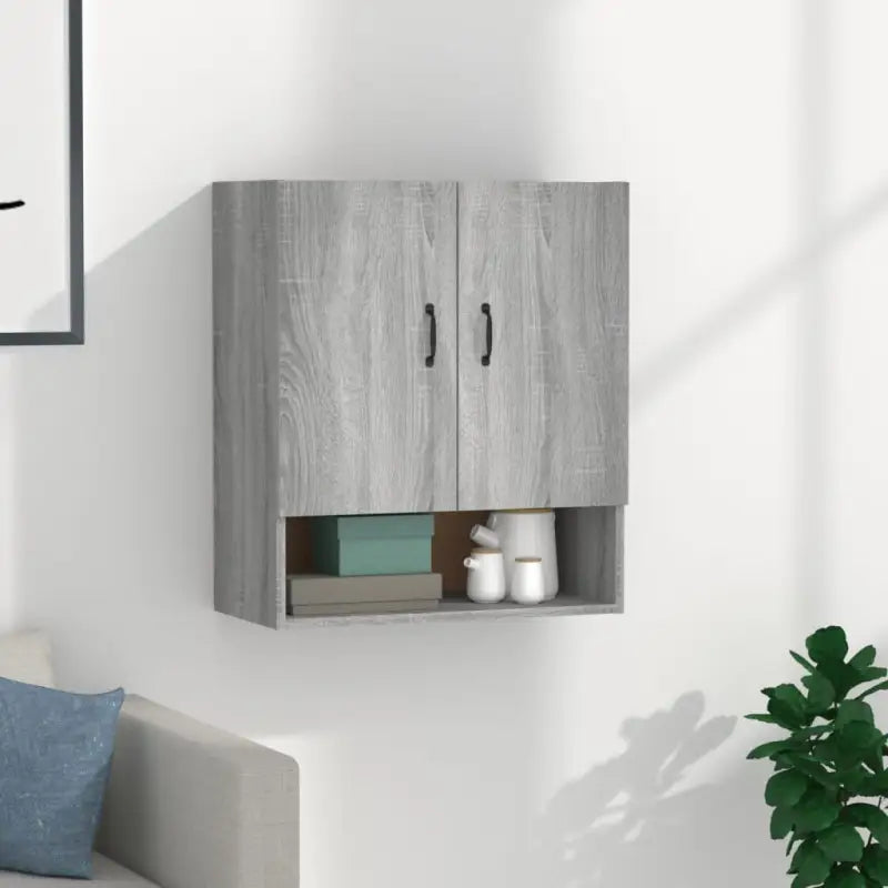 Opbergkast Begeleid met bewerkt hout voor praktische wandopslag - Grijs sonoma / 1 - Opbergkasten & lockerkasten