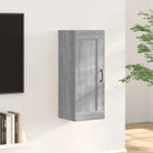 Opbergkast in hoogglans wit met bewerkt hout voor ruimtebesparing - Grijs sonoma / 1 - Opbergkasten & lockerkasten