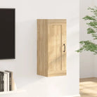 Opbergkast in hoogglans wit met bewerkt hout voor ruimtebesparing - Sonoma eiken / 1 - Opbergkasten & lockerkasten