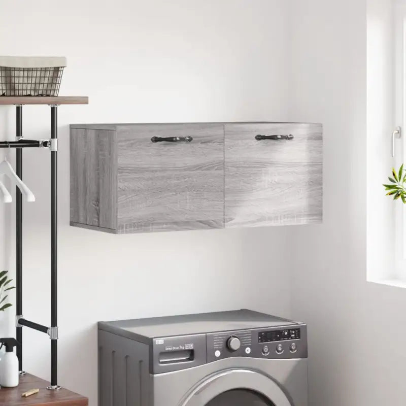 Opbergkast in hoogglans wit van bewerkt hout voor moderne interieurs - Grijs sonoma / 80 x 36.5 x 35 cm / 1