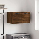 Opbergkast in hoogglans wit van bewerkt hout voor moderne interieurs - Bruineiken / 60 x 36.5 x 35 cm / 1