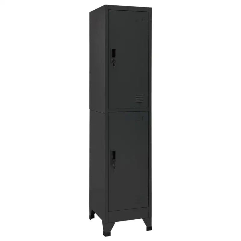 Opbergkast met afsluitbare deur voor kantoor of ruimte decoratie - Antraciet / 1 / Met 2 lockers - Opbergkasten &