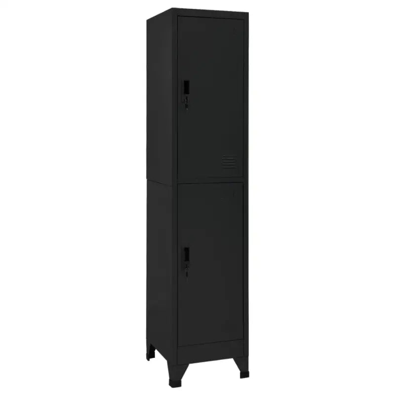 Opbergkast met afsluitbare deur voor kantoor of ruimte decoratie - Zwart / 1 / Met 2 lockers - Opbergkasten &
