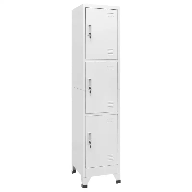 Opbergkast met afsluitbare deur voor kantoor of ruimte decoratie - Grijs / 1 / Met 3 lockers - Opbergkasten &