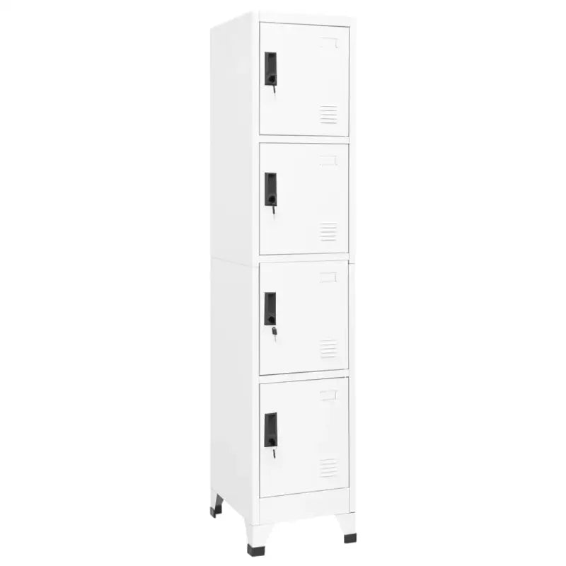 Opbergkast met afsluitbare deur voor kantoor of ruimte decoratie - Wit / 1 / Met 4 lockers - Opbergkasten & lockerkasten