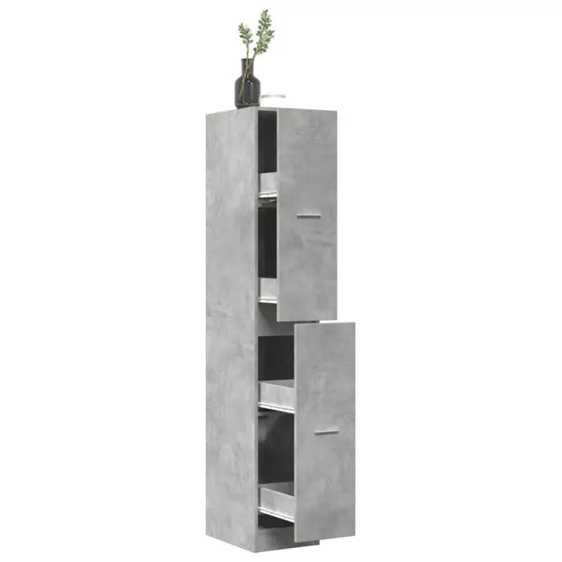 Opbergkast met bewerkt hout voor stijlvol en duurzaam opbergen - Betongrijs / 30 x 41 x 174.5 cm / 1 - Opbergkasten &
