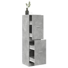 Opbergkast met bewerkt hout voor stijlvol en duurzaam opbergen - Betongrijs / 40 x 41 x 144.5 cm / 1 - Opbergkasten &