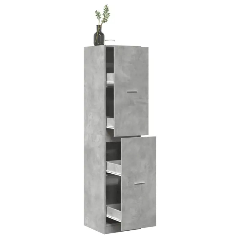 Opbergkast met bewerkt hout voor stijlvol en duurzaam opbergen - Betongrijs / 40 x 41 x 174.5 cm / 1 - Opbergkasten &