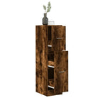 Opbergkast met bewerkt hout voor stijlvol en duurzaam opbergen - Gerookt eiken / 30 x 41 x 118 cm / 1 - Opbergkasten &