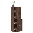 Opbergkast met bewerkt hout voor stijlvol en duurzaam opbergen - bruin eikenkleur / 40 x 41 x 144.5 cm / 1