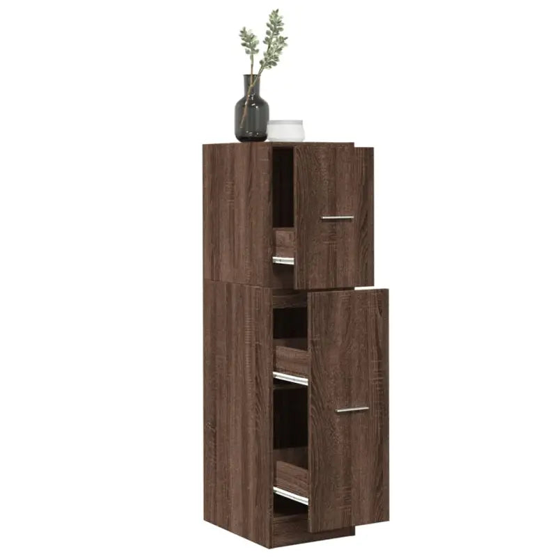 Opbergkast met bewerkt hout voor stijlvol en duurzaam opbergen - bruin eikenkleur / 30 x 41 x 118 cm / 1 - Opbergkasten