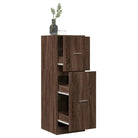 Opbergkast met bewerkt hout voor stijlvol en duurzaam opbergen - bruin eikenkleur / 40 x 41 x 118 cm / 1 - Opbergkasten