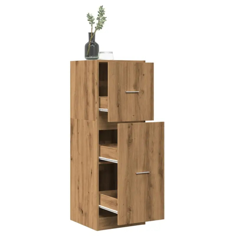 Opbergkast met bewerkt hout voor stijlvol en duurzaam opbergen - Eiken / 40 x 41 x 118 cm / 1 - Opbergkasten &