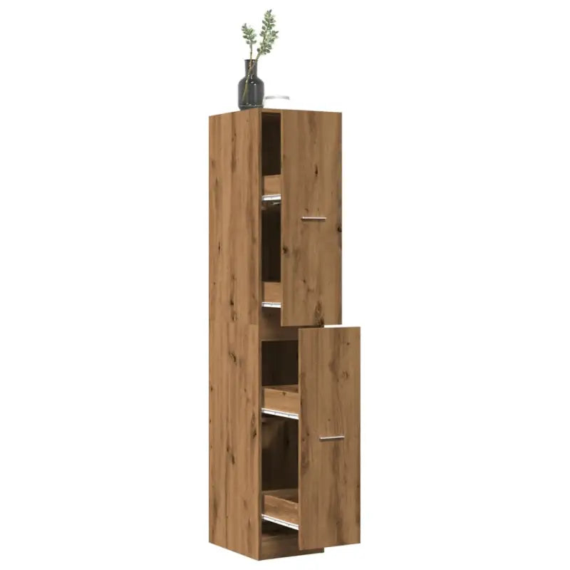 Opbergkast met bewerkt hout voor stijlvol en duurzaam opbergen - Eiken / 30 x 41 x 174.5 cm / 1 - Opbergkasten &