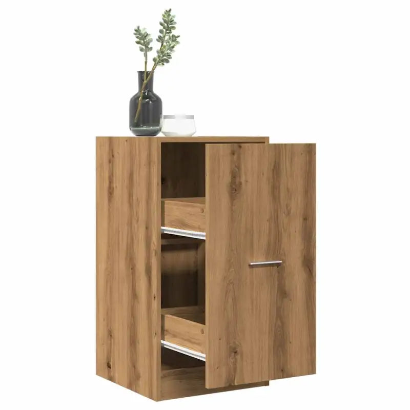 Opbergkast met bewerkt hout voor stijlvol en duurzaam opbergen - Eiken / 40 x 41 x 77.5 cm / 1 - Opbergkasten &