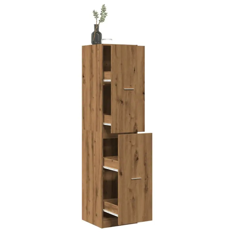 Opbergkast met bewerkt hout voor stijlvol en duurzaam opbergen - Eiken / 40 x 41 x 174.5 cm / 1 - Opbergkasten &
