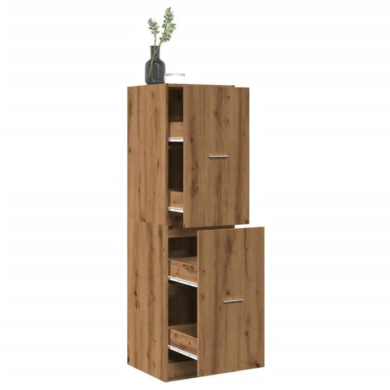 Opbergkast met bewerkt hout voor stijlvol en duurzaam opbergen - Eiken / 40 x 41 x 144.5 cm / 1 - Opbergkasten &