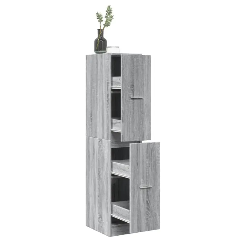 Opbergkast met bewerkt hout voor stijlvol en duurzaam opbergen - Grijs sonoma / 30 x 41 x 144.5 cm / 1 - Opbergkasten &