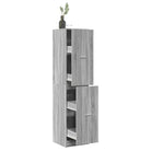 Opbergkast met bewerkt hout voor stijlvol en duurzaam opbergen - Grijs sonoma / 40 x 41 x 174.5 cm / 1 - Opbergkasten &