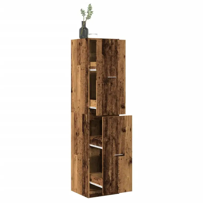 Opbergkast met bewerkt hout voor stijlvol en duurzaam opbergen - Oud hout / 40 x 41 x 174.5 cm / 1 - Opbergkasten &