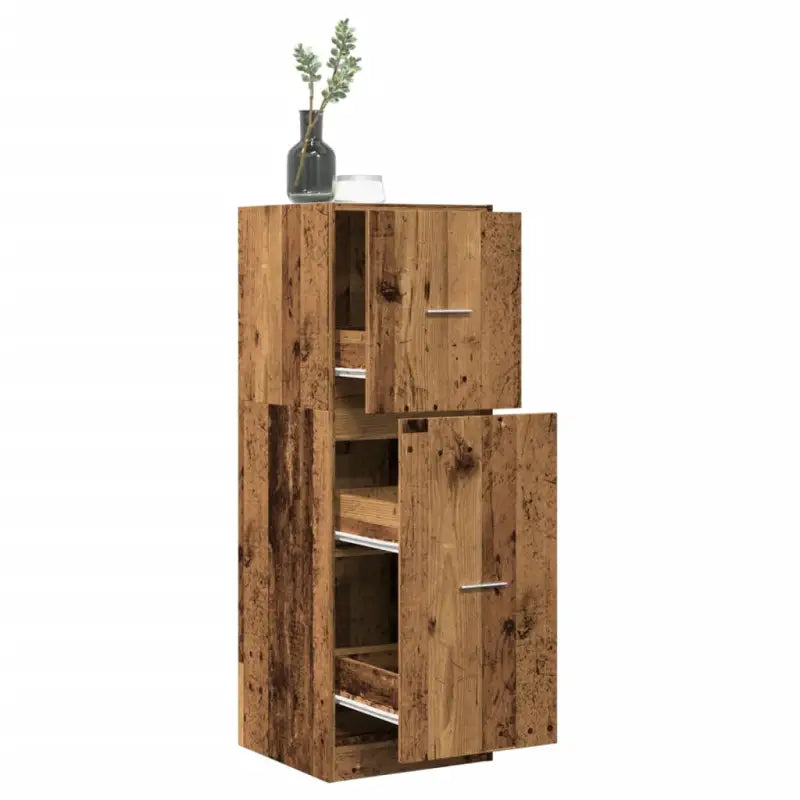 Opbergkast met bewerkt hout voor stijlvol en duurzaam opbergen - Oud hout / 40 x 41 x 118 cm / 1 - Opbergkasten &