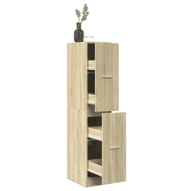 Opbergkast met bewerkt hout voor stijlvol en duurzaam opbergen - Sonoma eiken / 30 x 41 x 144.5 cm / 1 - Opbergkasten &