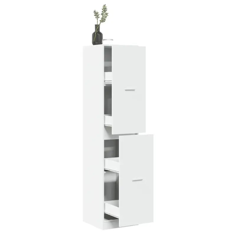 Opbergkast met bewerkt hout voor stijlvol en duurzaam opbergen - Wit / 40 x 41 x 174.5 cm / 1 - Opbergkasten &