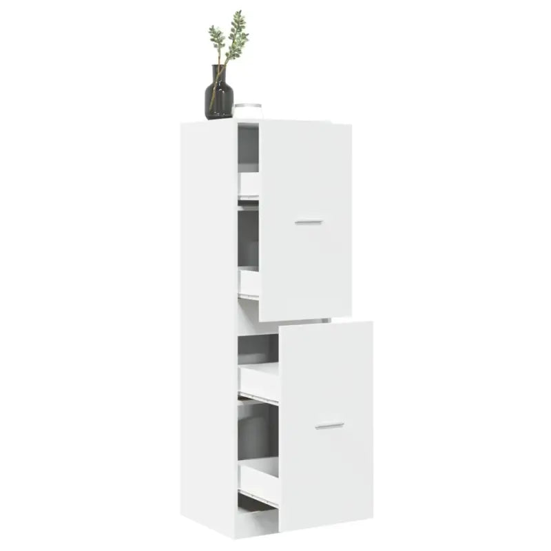 Opbergkast met bewerkt hout voor stijlvol en duurzaam opbergen - Wit / 40 x 41 x 144.5 cm / 1 - Opbergkasten &