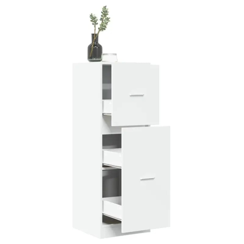 Opbergkast met bewerkt hout voor stijlvol en duurzaam opbergen - Wit / 40 x 41 x 118 cm / 1 - Opbergkasten &