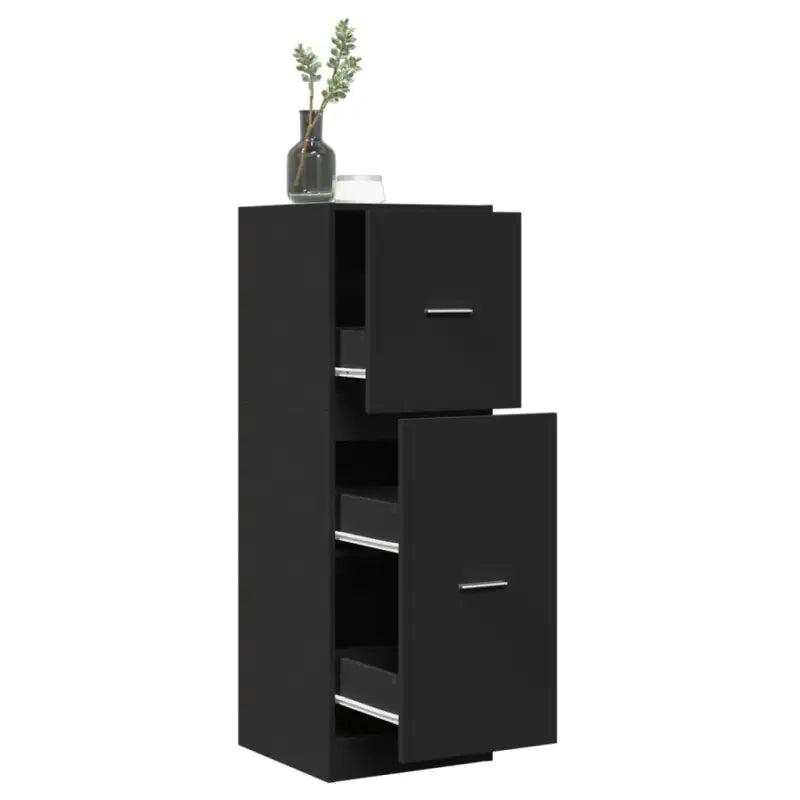 Opbergkast met bewerkt hout voor stijlvol en duurzaam opbergen - Zwart / 40 x 41 x 118 cm / 1 - Opbergkasten &