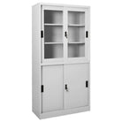 Opbergkast met gehard glas voor een nette kantoorruimte - Lichtgrijs / 1 - Opbergkasten & lockerkasten