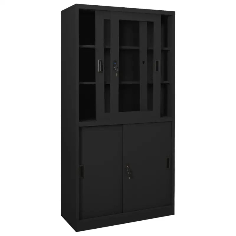 Opbergkast met gehard glas voor een nette kantoorruimte - Opbergkasten & lockerkasten