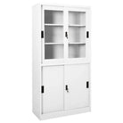 Opbergkast met gehard glas voor een nette kantoorruimte - Wit / 1 - Opbergkasten & lockerkasten