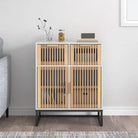 Opbergkast met ijzeren poot en bewerkt hout voor een tijdloos interieur - Wit / 1 - Opbergkasten & lockerkasten