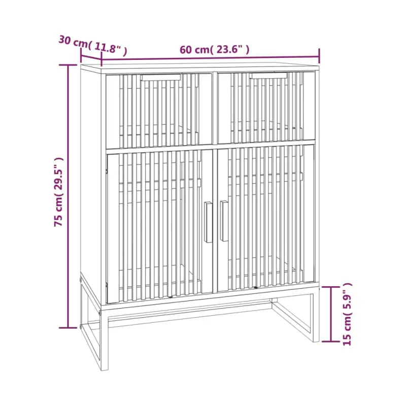 Opbergkast met ijzeren poot en bewerkt hout voor een tijdloos interieur - Opbergkasten & lockerkasten