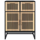 Opbergkast met ijzeren poot en bewerkt hout voor een tijdloos interieur - Opbergkasten & lockerkasten
